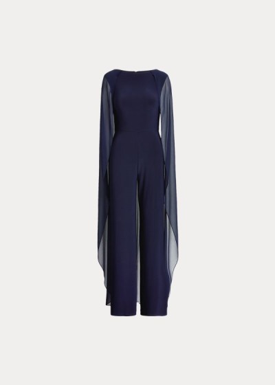 Ralph Lauren Georgette-Cape Jumpsuit Dame Danmark (SAMUW8954)